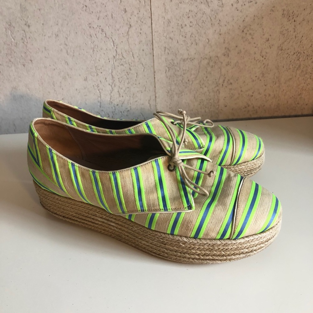 Tabitha Simmons striped platform espadrilles
